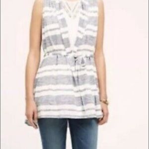 ✨Anthropologie Navy and white wrap cardigan✨